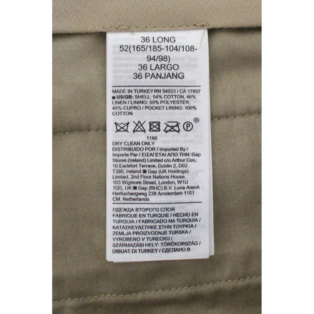 Banana Republic Dress Pants Mens 36 x 33 Brown‎ Linen Blend Italian Fabric Slim